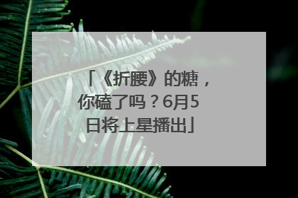 《折腰》的糖，你磕了吗？6月5日将上星播出