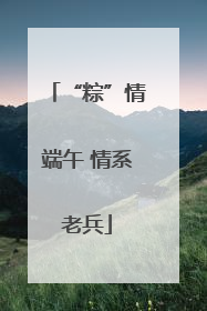 “粽”情端午 情系老兵