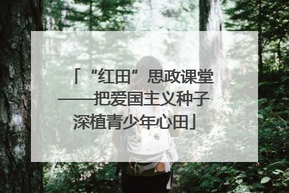 “红田”思政课堂——把爱国主义种子深植青少年心田