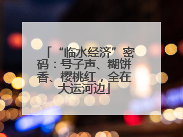 “临水经济”密码：号子声、糊饼香、樱桃红，全在大运河边