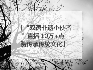 “双语非遗小使者”直播 10万+点赞传承传统文化