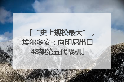 “史上规模最大”，埃尔多安：向印尼出口48架第五代战机