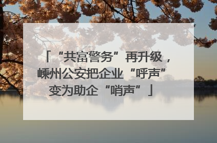 “共富警务”再升级，嵊州公安把企业“呼声”变为助企“哨声”