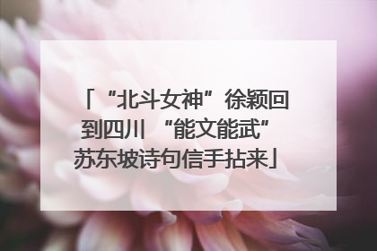 “北斗女神”徐颖回到四川 “能文能武”苏东坡诗句信手拈来