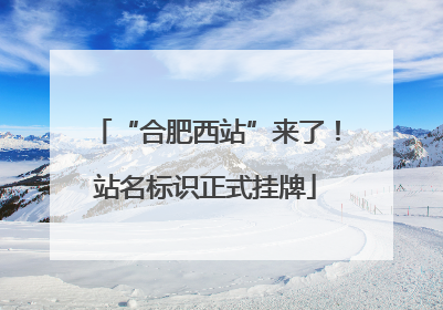 “合肥西站”来了！站名标识正式挂牌
