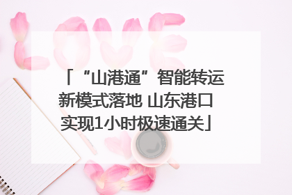 “山港通”智能转运新模式落地 山东港口实现1小时极速通关