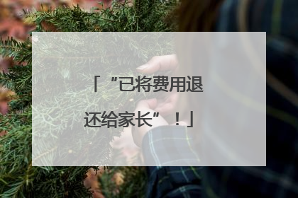 “已将费用退还给家长”！