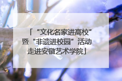“文化名家进高校”暨“非遗进校园”活动走进安徽艺术学院
