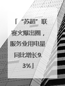 “苏超”联赛火爆出圈，服务业用电量同比增长9.3%
