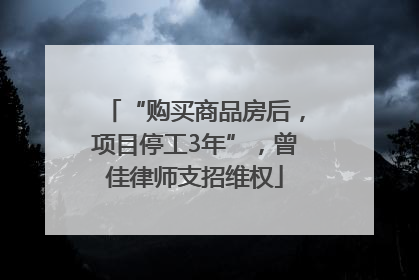 “购买商品房后,项目停工3年”,曾佳律师支招维权