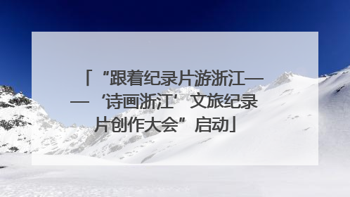 “跟着纪录片游浙江——‘诗画浙江’文旅纪录片创作大会”启动