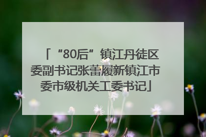 “80后”镇江丹徒区委副书记张蕾履新镇江市委市级机关工委书记