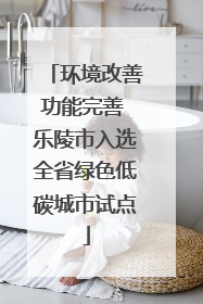 环境改善功能完善 乐陵市入选全省绿色低碳城市试点