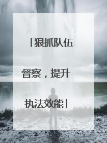 狠抓队伍督察，提升执法效能