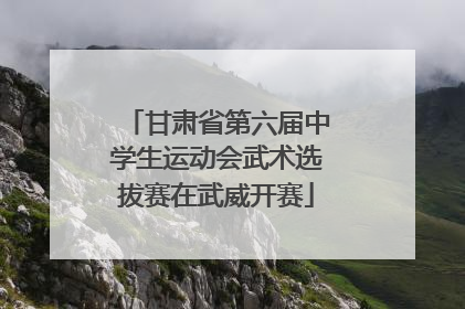 甘肃省第六届中学生运动会武术选拔赛在武威开赛