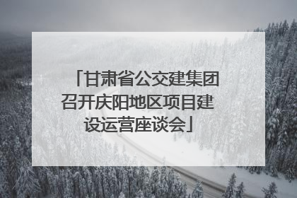 甘肃省公交建集团召开庆阳地区项目建设运营座谈会