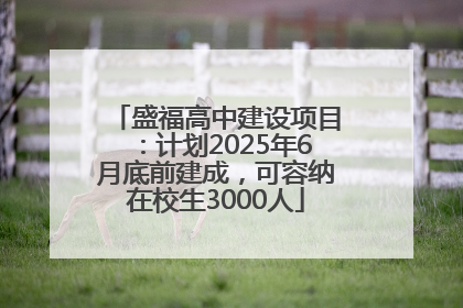 盛福高中建设项目：计划2025年6月底前建成，可容纳在校生3000人