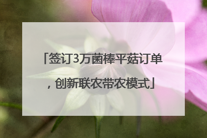 签订3万菌棒平菇订单，创新联农带农模式