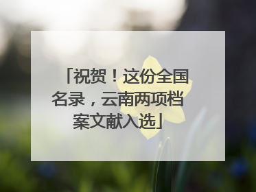 祝贺！这份全国名录，云南两项档案文献入选