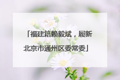 福建籍赖毅斌，履新北京市通州区委常委
