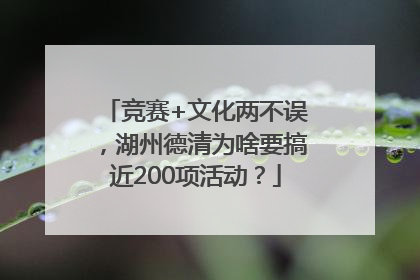 竞赛+文化两不误，湖州德清为啥要搞近200项活动？