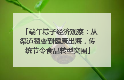 端午粽子经济观察：从渠道裂变到健康出海，传统节令食品转型突围