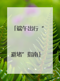 端午出行“避堵”指南