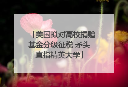 美国拟对高校捐赠基金分级征税 矛头直指精英大学