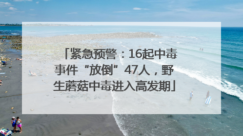 紧急预警：16起中毒事件“放倒”47人，野生蘑菇中毒进入高发期