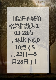 临沂商城价格总指数为103.28点，环比下跌0.10点（5月22日—5月28日）