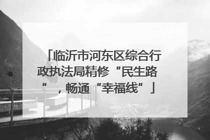临沂市河东区综合行政执法局精修“民生路”，畅通“幸福线”