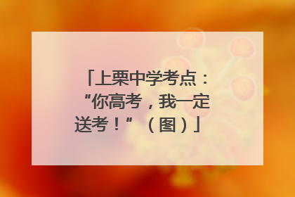 上栗中学考点：“你高考，我一定送考！”（图）