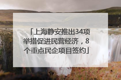 上海静安推出34项举措促进民营经济，8个重点民企项目签约