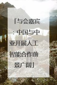 与会嘉宾：中国与中亚开展人工智能合作前景广阔