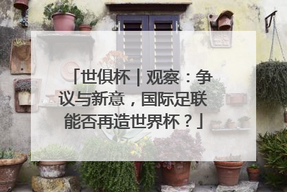 世俱杯｜观察：争议与新意，国际足联能否再造世界杯？