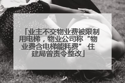 业主不交物业费被限制用电梯，物业公司称“物业费含电梯能耗费” 住建局曾责令整改