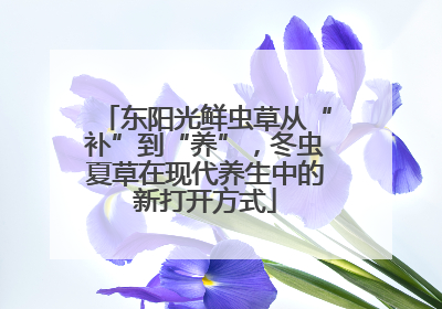 东阳光鲜虫草从“补”到“养”，冬虫夏草在现代养生中的新打开方式