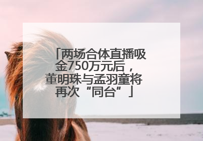 两场合体直播吸金750万元后，董明珠与孟羽童将再次“同台”