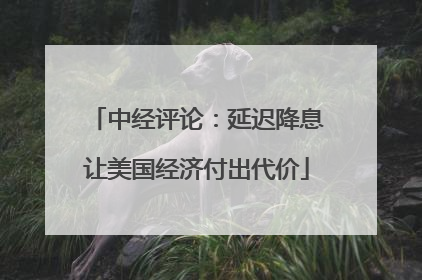 中经评论：延迟降息让美国经济付出代价