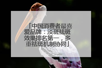 中国消费者最喜爱品牌：淡斑祛斑效果排名第一，多重祛斑机制协同