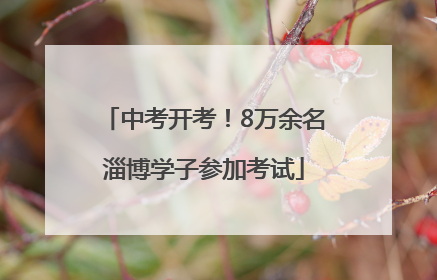 中考开考！8万余名淄博学子参加考试