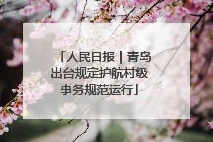 人民日报｜青岛出台规定护航村级事务规范运行
