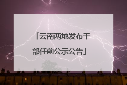 云南两地发布干部任前公示公告