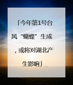 今年第1号台风“蝴蝶”生成，或将对湖北产生影响
