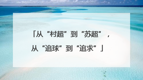 从“村超”到“苏超”，从“追球”到“追求”