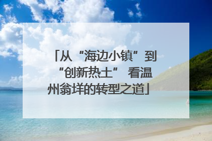 从“海边小镇”到“创新热土” 看温州翁垟的转型之道