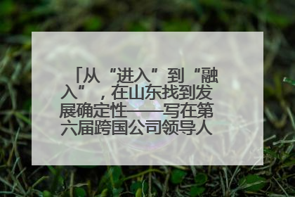 从“进入”到“融入”，在山东找到发展确定性——写在第六届跨国公司领导人青岛峰会开幕之际
