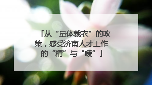 从“量体裁衣”的政策，感受济南人才工作的“精”与“暖”