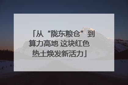 从“陇东粮仓”到算力高地 这块红色热土焕发新活力