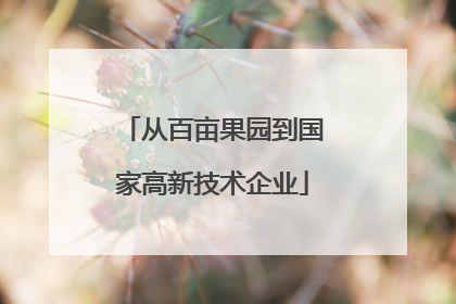 从百亩果园到国家高新技术企业
